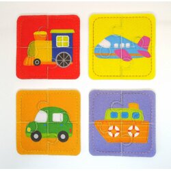 ตัวต่อจิ๊กซอว์ผ้า ชุดยานพาหนะ ของเล่นเสริมพัฒนาการ ,ของเล่นเสริมทักษะ,ของเล่นเด็ก, สื่อการสอนอนุบาล