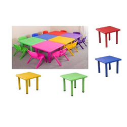 โต๊ะเหลี่ยมจตุรัสB ,โต๊ะเรียนพลาสติก ,ขาเหล็ก, โต๊ะนักเรียนอนุบาล, เฟอร์นิเจอร์เด็ก ,ขนาด 60x60x50 cm.