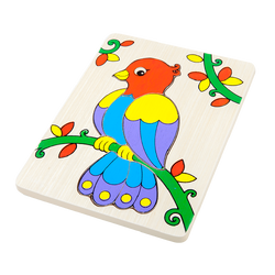 จิ๊กซอ ภาพตัดต่อ นก (6 ชิ้น) , ของเล่นไม้, ของเล่นเสริมพัฒนาการ, ของเล่นเด็กอนุบาล