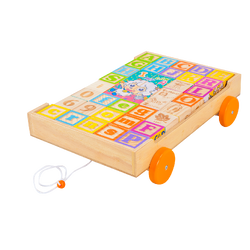 รถลากบล็อก AB (ใหญ่) , ของเล่นไม้, ของเล่นเสริมพัฒนาการ, ของเล่นเด็กอนุบาล, สื่อการสอนเด็กอนุบาล