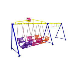 เครื่องเล่นสนามกลางแจ้ง เหล็ก ชุดชิงช้ากระเช้า 3 ที่นั่ง พร้อมห่วงโหน ปรับแบบใหม่ตามมาตรฐาน มอก. ชิงช้ากระเช้า ชิงช้านั่งเล่น Outdoor Playground, ราคาโรงงาน สินค้าสั่งผลิต 10-20 วัน