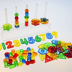 เซ็ตฝึกนับตัวเลขและรูปทรงเรขาคณิต ฝึกคิดเลข สื่อการสอนคณิศาสตร์ ของเล่นเสริมทักษะ