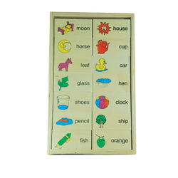 โดมิโนภาพกับคำอ่านภาษาอังกฤษชุดคำศัพย์ทั่วไป , ของเล่นไม้, ของเล่นเสริมพัฒนาการ, ของเล่นเด็กอนุบาล, สื่อการสอนเด็กอนุบาล