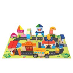 บล็อกต่อลอยตัวสร้างเมือง (84 ชิ้น) ,ของเล่นไม้, บล็อกไม้, บล็อกต่อ,ของเล่นเสริมทักษะการเรียนรู้, ของเล่นเสริมพัฒนาการเด็กอนุบาล, สื่อการสอนปฐมวัย, พร้อมส่ง