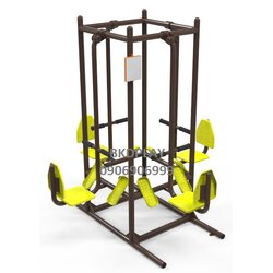 บริหารขา-เข่า-น่อง (แบบขาดันยกตัว 4 ที่) เครื่องออกกำลังกาย, กลางแจ้ง, ลานกีฬา, อเนกประสงค์, สนามกีฬา