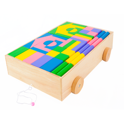 รถลากบล็อก 150 ชิ้น (ทำสี) , ของเล่นไม้, ของเล่นเสริมพัฒนาการ, ของเล่นเด็กอนุบาล, สื่อการสอนเด็กอนุบาล