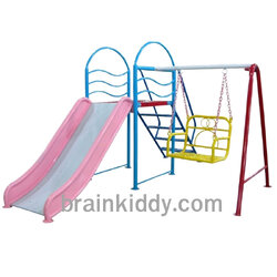 กระดานลื่น+ชิงช้าหนูน้อย, เครื่องเล่นสนามกลางแจ้ง , เครื่องเล่นสนามแบบเหล็ก,ชิงช้า,สไลเดอร์,โยกเยกเหล็ก, ม้าหมุน, OutdoorPlayground, ราคาโรงงาน ขนาด 150x150x150 ซม.