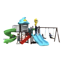 เครื่องเล่นสนามกลางแจ้ง ชุดสไลเดอร์ม้าน้ำคลื่นยักษ์ ชิงช้ามหาสมุทร สไลเดอร์,ของเล่น,ครุภัณฑ์สนามเด็กเล่น,สพฐ,โครงการโรงเรียนประชารัฐ playground ขนาด 280x480x270 ซม.