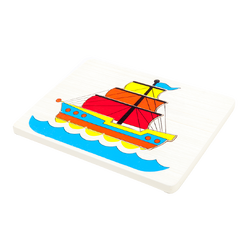 จิ๊กซอ ภาพตัดต่อ เรือใบ (4 ชิ้น), ของเล่นไม้, ของเล่นเสริมพัฒนาการ, ของเล่นเด็กอนุบาล