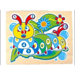 ภาพตัดต่อ หนอนนับเลข , ของเล่นไม้, ของเล่นเสริมพัฒนาการ, ของเล่นเด็กอนุบาล, สื่อการสอนเด็กอนุบาล