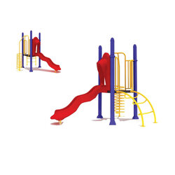 ชุดสไลเดอร์เดี่ยวd ชุดหอสไลด์ 80 เครื่องเล่นสนามกลางแจ้ง,เครื่องเล่นสนามแบบเหล็ก,สไลเดอร์,ครุภัณฑ์สนามเด็กเล่น,งบสพฐ,สินค้าผลิตในไทย ขนาด 200 x 280 x 230 ซม.