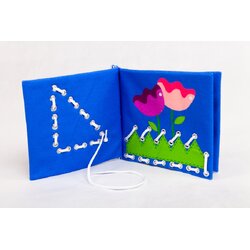 1355 หนังสือผ้าหัดร้อยเชือก ของเล่นเสริมพัฒนาการ ,ของเล่นเสริมทักษะ,ของเล่นเด็ก, สื่อการสอนอนุบาล