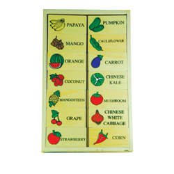 โดมิโนภาพกับคำอ่านภาษาอังกฤษชุดผัก-ผลไม้ , ของเล่นไม้, ของเล่นเสริมพัฒนาการ, ของเล่นเด็กอนุบาล, สื่อการสอนเด็กอนุบาล