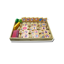 ชุดป้ายเครื่องหมายจราจร (ป้ายบังคับ) , ของเล่นไม้, ของเล่นเสริมพัฒนาการ,ของเล่น,สื่อการสอนปฐมวัย