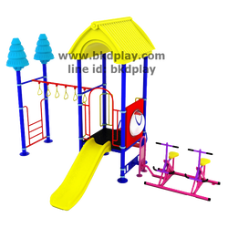 ชุดหอสไลด์80 +ม้าโยกบัดดี้+ห่วงโหน เครื่องเล่นสนามกลางแจ้ง เหล็ก ของเล่น สั่งทำ 10-20 วัน