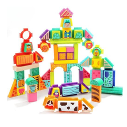 บล็อกต่อฟาร์มสัตว์ยางหนึบหัศจรรย์ 80 ชิ้น,บล็อกตัวต่อ, ของเล่นเสริมทักษะการเรียนรู้, ของเล่นเสริมพัฒนาการเด็กอนุบาล, สื่อการสอนปฐมวัย, พร้อมส่ง