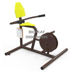 บริหารข้อเข่า-ขา (แบบจักรยานล้อเหล็กนั่งพิง) เครื่องออกกำลังกาย, กลางแจ้ง, ลานกีฬา, อเนกประสงค์, สนามกีฬา