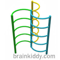 เครื่องเล่นสนาม กลางแจ้ง เหล็ก ,บาร์โหน ตั้งพื้น ,ปีนป่าย,บาร์ปีนป่าย 3 แฉก ของเล่น สั่งทำ 10-20 วัน ขนาด 120x120x250 ซม.