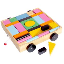รถลากบรรจุบล็อกเล็ก , ของเล่นไม้, ของเล่นเสริมพัฒนาการ, ของเล่นเด็กอนุบาล, สื่อการสอนเด็กอนุบาล