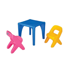 โต๊ะพร้อมเก้าอี้เด็ก ชุดkiddy พลาสติกหนามาก เฟอร์นิเจอร์เด็ก Leonardo พร้อมส่ง ขนาด 58*58*52 ซม.