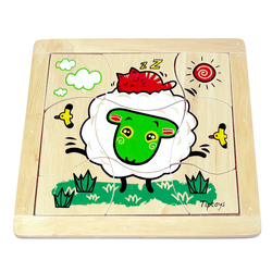 ภาพตัดต่อ แกะน้อย (9 ชิ้น) จิ๊กซอว์, ตัวต่อ, ภาพตัดต่อ ของเล่นไม้, ของเล่นเสริมพัฒนาการ, ของเล่นเด็กอนุบาล