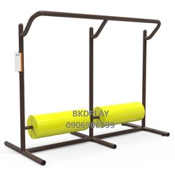 บริหารขา-สะโพก (แบบถังกลิ้งคู่) เครื่องออกกำลังกาย, กลางแจ้ง, ลานกีฬา, อเนกประสงค์, สนามกีฬา