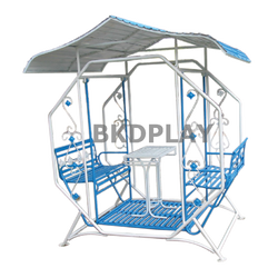 ม้านั่งมีหลังคาเหลี่ยม4ที่นั่ง, ที่นั่งในสวนสาธารณะ เทศบาล หมู่บ้าน เครื่องเล่นสนามกลางแจ้ง , เครื่องเล่นสนามแบบเหล็ก, OutdoorPlayground, ราคาโรงงาน