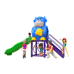 เครื่องเล่นสนามกลางแจ้ง ชุดกระดานลื่นแกะนำโชค,กระดานลื่น,สไลเดอร์,ครุภัณฑ์สนามเด็กเล่น, สพฐ,โครงการโรงเรียนประชารัฐ playground,เครื่องเล่นสนาม, สนามเด็กเล่น ขนาด 70x280x200 ซม.