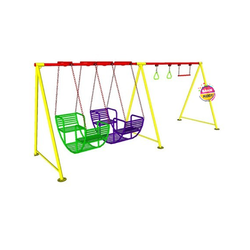 เครื่องเล่นสนามกลางแจ้ง เหล็ก ชุดชิงช้ากระเช้า 2 ที่นั่ง พร้อมห่วงโหน ปรับแบบใหม่ตามมาตรฐาน มอก. ชิงช้ากระเช้า ชิงช้านั่งเล่น Outdoor Playground, ราคาโรงงาน สินค้าสั่งผลิต 10-20 วัน