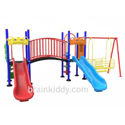 ชุดหอปีนป่าย+ สไลด์ 80 +ชิงช้ากระเช้า เครื่องเล่นสนาม กลางแจ้ง เหล็ก, สไลเดอร์,ของเล่นสั่งทำ 10-20 วัน ขนาด 340x570x 200 ซม.