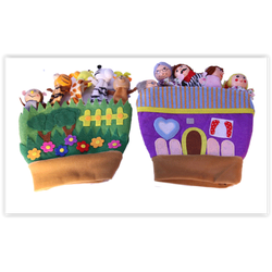 1577 หุ่นถุงมือ ชุด สัตว์-ครอบครัว (หน้าเป็นไม้) ของเล่นเสริมพัฒนาการ ,ของเล่นเสริมทักษะ,ของเล่นเด็ก, สื่อการสอนอนุบาล