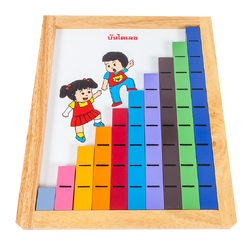 แท่งไม้บันไดเลข ของเล่นไม้, ของเล่นเสริมพัฒนาการ,มอนเตสเซอรี่,ของเล่นเด็กอนุบาล