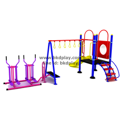 ชุดหอสไลด์80 +ห่วงโหน +ก้าวเดินบัดดี้ เครื่องเล่นสนามกลางแจ้ง เหล็ก ของเล่น สั่งทำ 10-20 วัน ขนาด 400x630x220 ซม.