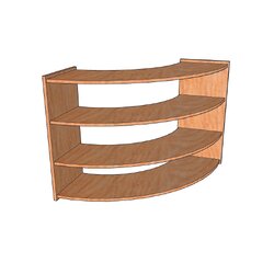 ชั้นวางสื่อแบบโค้ง ,เฟอร์นิเจอร์เด็กสั่งทำตามสีและขนาดได้ ,ชั้นวางของไม้,ตู้ไม้, ชั้นวางของเด็ก, โรงเรียนอนุบาล, เนอร์สเซอรี่ ขนาด 39 × 102 x 87 ซม.