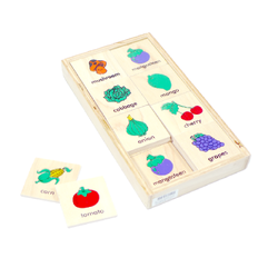 เกมจับคู่ภาพผัก-ผลไม้ ภาษาอังกฤษ ,ของเล่นไม้,สื่อการสอนปฐมวัย,ของเล่นเสริมพัฒนาการ,เกมเสริมทักษะ,อนุบาล