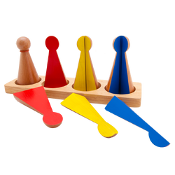 หุ่นไม้เศษส่วน (ชุดเศษส่วนกระสวย 10 ชิ้น), ของเล่นไม้,ของเล่นเสริมพัฒนาการ,มอนเตสซอรี่,สื่อการสอนปฐมวัย