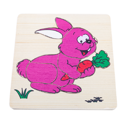 ภาพตัดต่อ กระต่าย , ของเล่นไม้, ของเล่นเสริมพัฒนาการ, ของเล่นเด็กอนุบาล, สื่อการสอนเด็กอนุบาล