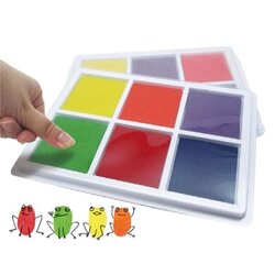 แป้นหมึกพิมพ์สีสันทรงสี่เหลี่ยมขนาดใหญ่ 6 สี, ของเล่นเสริมพัฒนาการ ,ของเล่นเสริมทักษะ,ของเล่นเด็ก, สื่อการสอนอนุบาล