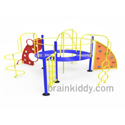 อุปกรณ์ปีนป่ายผสม เครื่องเล่นสนาม กลางแจ้ง เหล็ก ,บาร์โหน ตั้งพื้น ,ปีนป่าย, ของเล่น สั่งทำ 10-20 วัน ขนาด450x450x250 ซม.