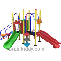 ชุดหอสไลด์ปีนป่ายอนุบาล-14 เครื่องเล่นสนาม กลางแจ้ง เหล็ก, สไลเดอร์ ของเล่น สั่งทำ 10-20 วัน ขนาด 300 x 450 x 200 ซม.