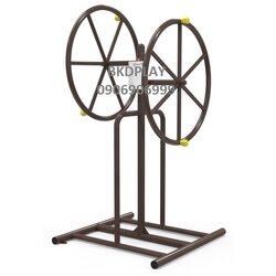 บริหารข้อมือ-แขน-หัวไหล่ (แบบหมุนวงล้อคู่)เครื่องออกกำลังกาย, กลางแจ้ง, ลานกีฬา, อเนกประสงค์, สนามกีฬา