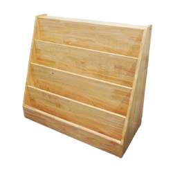 ชั้นวางหนังสือไม้ยางพารา 4ชั้น ชั้นวางไม้สีธรรมชาติ ผลิตในไทย สำหรับโรงเรียน ห้องสมุด มีพร้อมส่ง