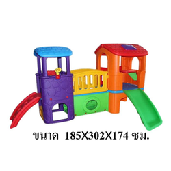 บ้านน้อยสองชั้นหลากสี ,บ้าน2ชั้น บ้านสไลเดอร์ ของเล่นเด็ก,พร้อมส่ง ราคาโรงงาน