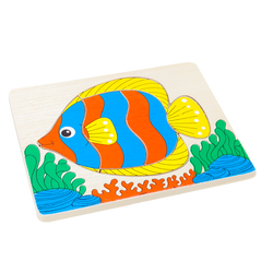 จิ๊กซอ ภาพตัดต่อ ปลา (4 ชิ้น), ของเล่นไม้, ของเล่นเสริมพัฒนาการ, ของเล่นเด็กอนุบาล