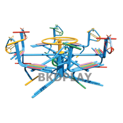 เครื่องเล่นสนาม กลางแจ้ง เหล็ก,ม้าหมุน 6 ที่ ปรับโครงสร้างตาม มอก. Outdoor Playground, ราคาโรงงาน สินค้าสั่งผลิต 10-20 วัน