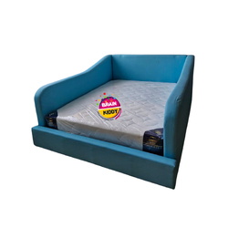 เตียงเด็ก เตียงโครงไม้บุนวมหุ้มหนัง เตียงพร้อมนอน เตียงนุ่มนิ่ม ใช้ที่บ้าน เตียงเด็กในโรงพยาบาล สั่งผลิตตามสีที่ต้องการได้