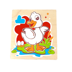 จิ๊กซอ ภาพตัดต่อเป็ด (6 ชิ้น) , ของเล่นไม้, ของเล่นเสริมพัฒนาการ, ของเล่นเด็กอนุบาล