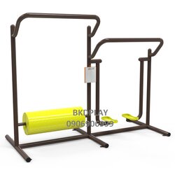 ถังกลิ้ง-ก้าวเดินฝึการทรงตัว (แบบถังกลิ้งคู่) เครื่องออกกำลังกาย, กลางแจ้ง, ลานกีฬา, อเนกประสงค์, สนามกีฬา