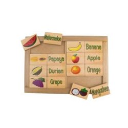 เกมจับคู่คำศัพท์ภาษาอังกฤษชุดผลไม้ 16 ชิ้น ของเล่นเสริมพัฒนาการ, ของเล่นเด็กอนุบาล, สื่อการสอนเด็กอนุบาล , ของเล่นเด็ก, พร้อมส่ง