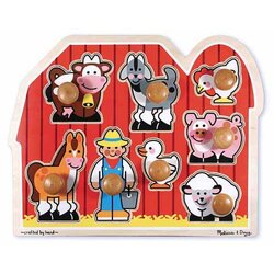 พัซเซิลแบบมีที่จับขนาดจัมโบ้ รุ่นฟาร์ม Large Farm Jumbo Knob รุ่น 3391 Melissa&Doug, ของเล่นเสริมพัฒนาการ, ของเล่นเด็ก,พร้อมส่ง